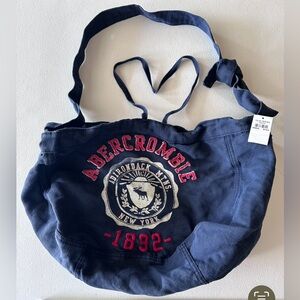 Abercrombie & Fitch Weekender XL Canvas Tote Shoulder Bag Moose VTG Y2K NWT